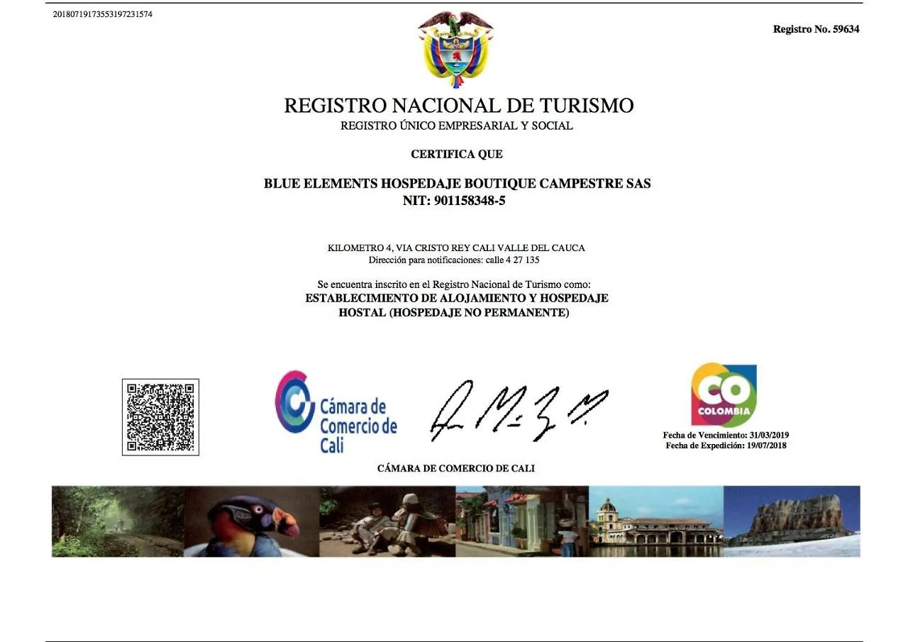 Hospedaje Campestre Blue Element'S Cali 0*,  Colombia